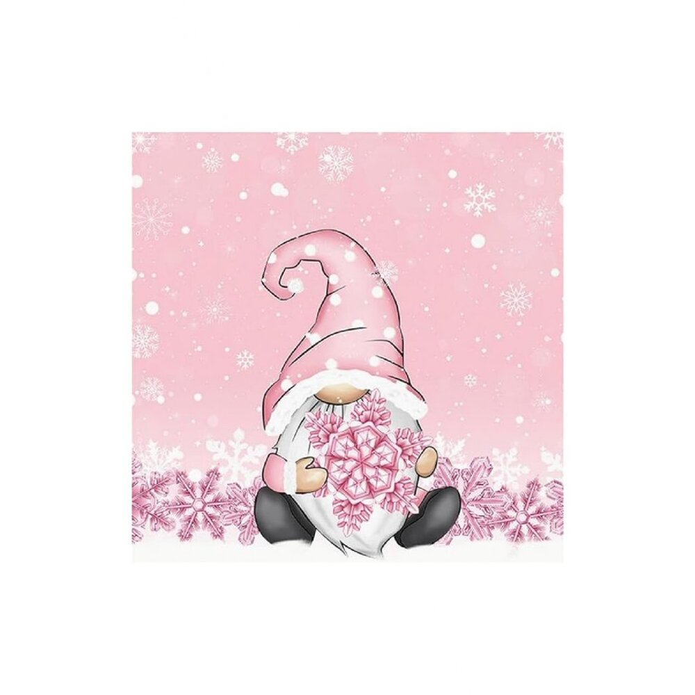 Pink Decoration Snowflake Unframed Canvas Wall Art 16" X 16"
